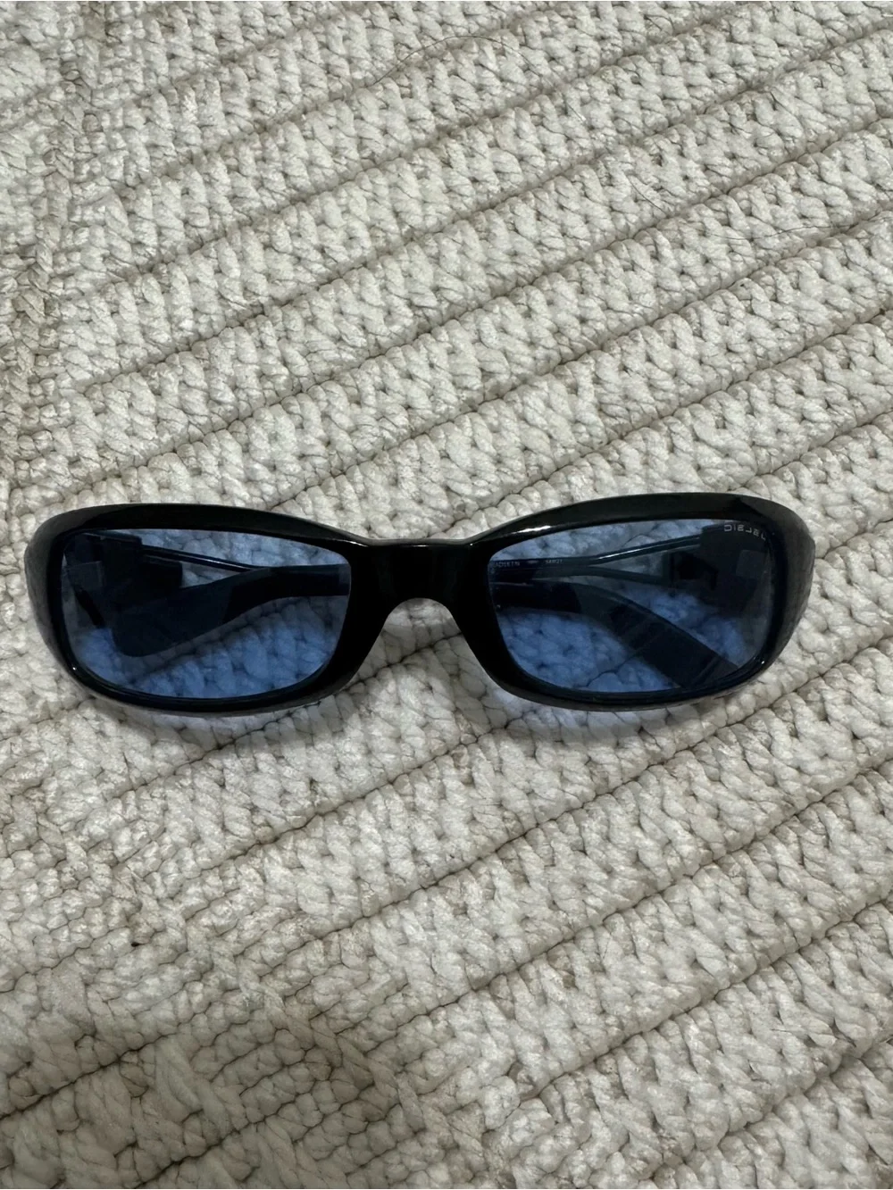 Diesel Black Frame Blue Lens Men's Sunglasses